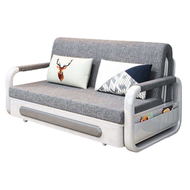 Tight Back Modern Square Arm Sofa Bed in Grey for Living Room