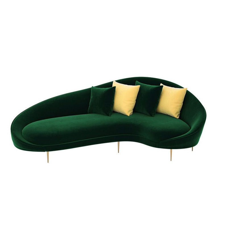 Ultra-Modern Curved Sofa with Tight Back and Tuxedo Arm for Apartment