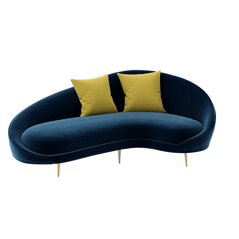 Ultra-Modern Curved Sofa with Tight Back and Tuxedo Arm for Apartment