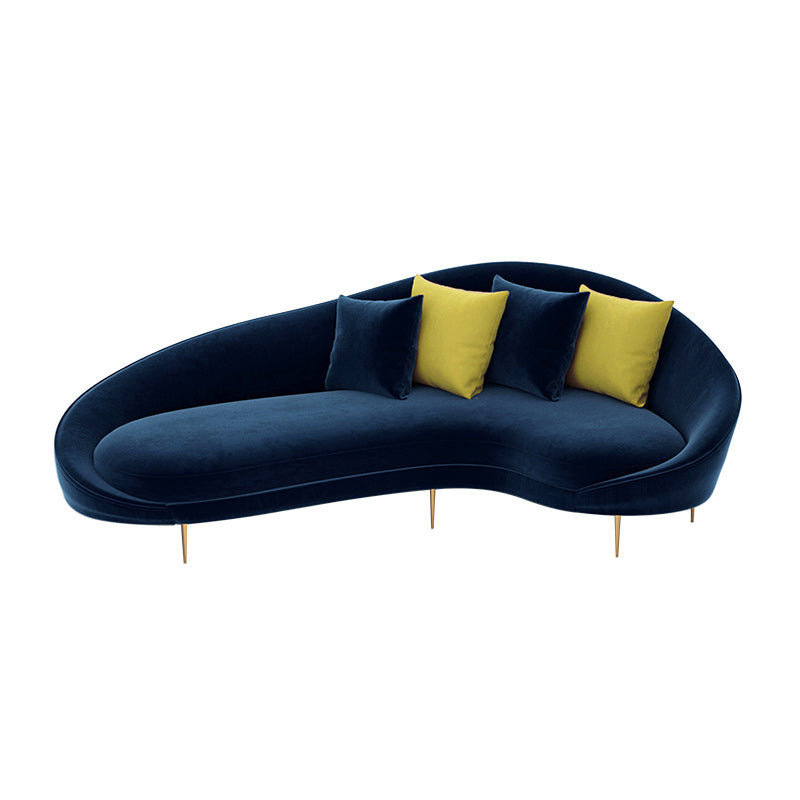 Ultra-Modern Curved Sofa with Tight Back and Tuxedo Arm for Apartment