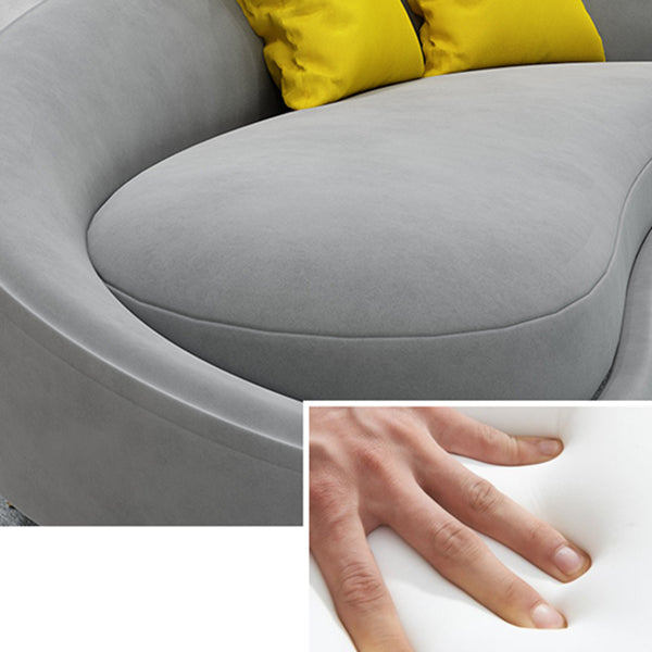 Ultra-Modern Curved Sofa with Tight Back and Tuxedo Arm for Apartment