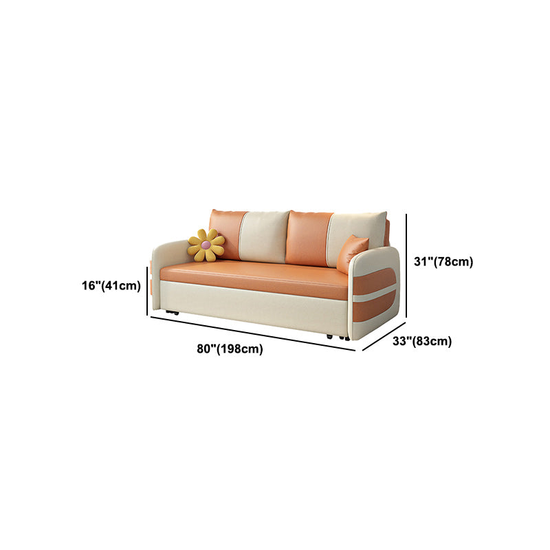 Faux Leather Stain Resistant Square Arm Modern Bed Sofa Couch