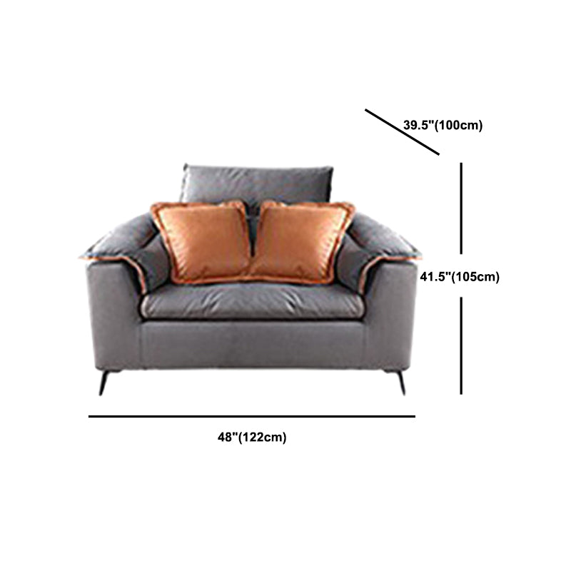 Modern Tufted Sofa & Chaise Stain Resistant Sectional .41.33 Inch in Dark Grey