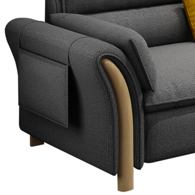 35.43" Tall Modern Linen Sectional Flared Arm Sectional for Living Room