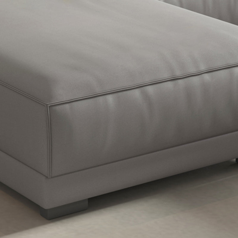 Contemporary Stain-Resistant Faux Leather L-Shape Square Arm Sofa