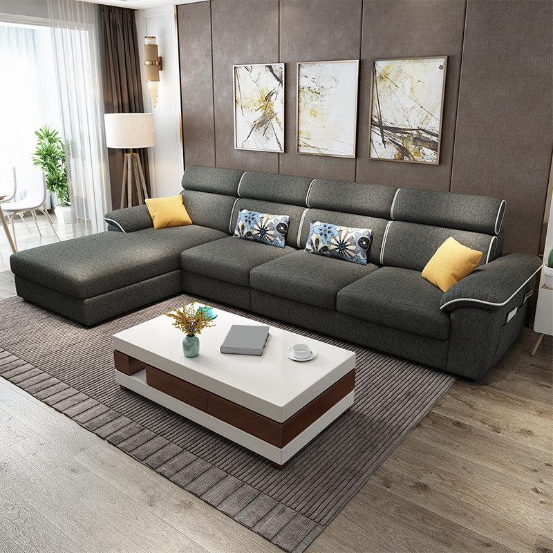 63" W Pillow Top  Arm Sectionals,Living Room Fabric Sectional sofa,L-Shape