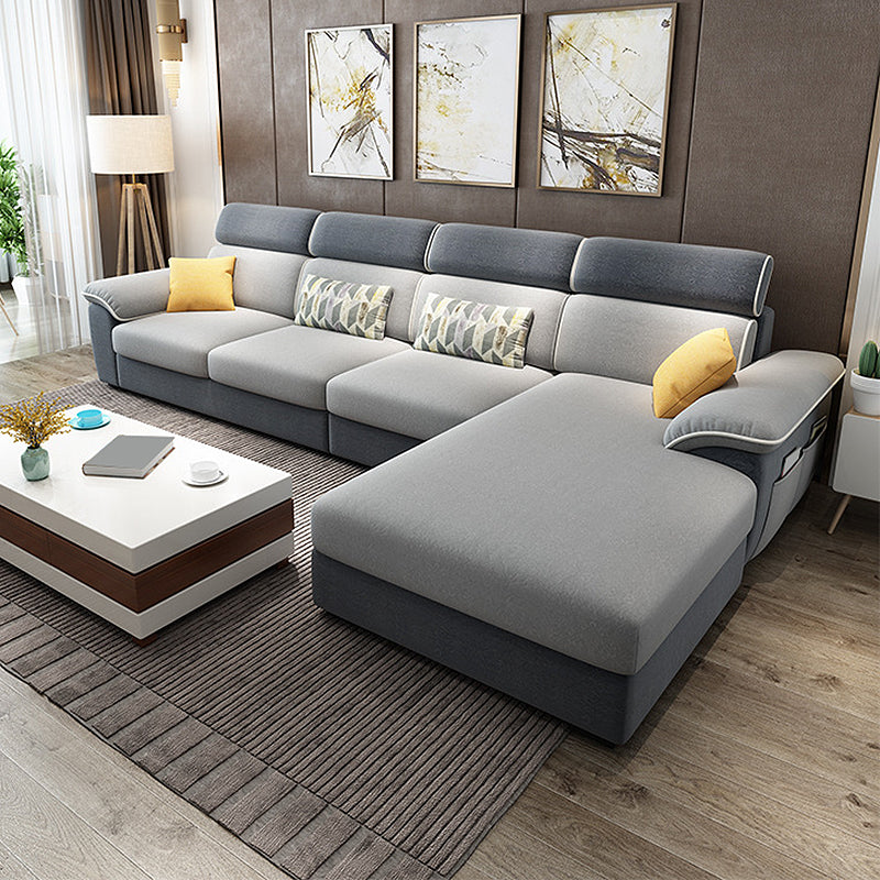 63" W Pillow Top  Arm Sectionals,Living Room Fabric Sectional sofa,L-Shape