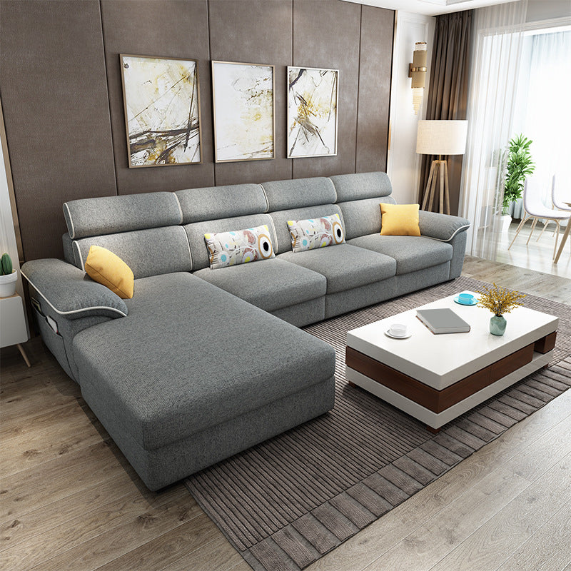 63" W Pillow Top  Arm Sectionals,Living Room Fabric Sectional sofa,L-Shape