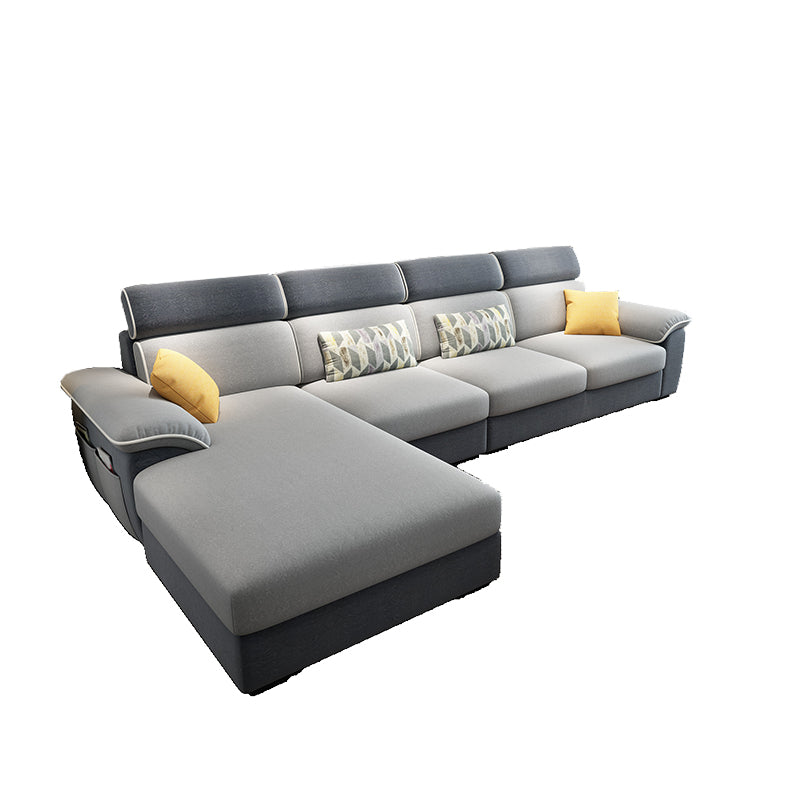 63" W Pillow Top  Arm Sectionals,Living Room Fabric Sectional sofa,L-Shape