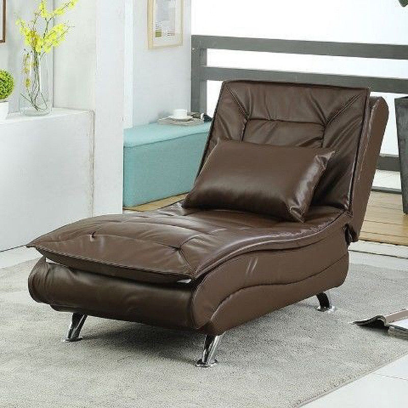 Basic Four Leg Armless Chair with Adjustable Sewn Pillow Back