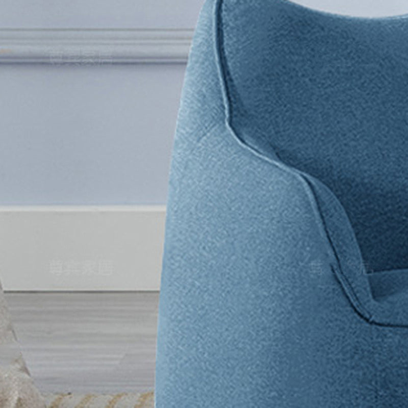 Track Arms Armchair Linen Blend Accent Armchair with Solid Wood Frame, Camel Back