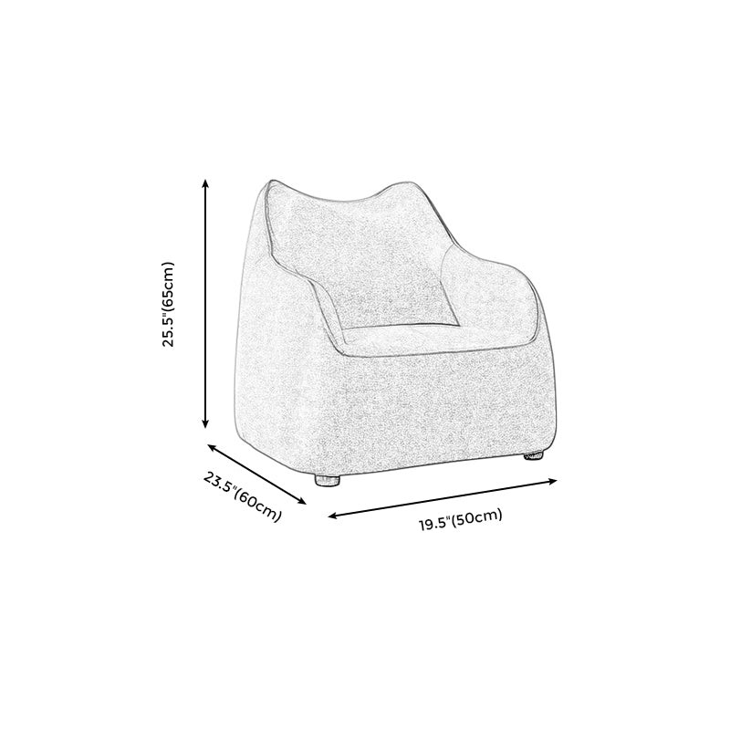 Track Arms Armchair Linen Blend Accent Armchair with Solid Wood Frame, Camel Back