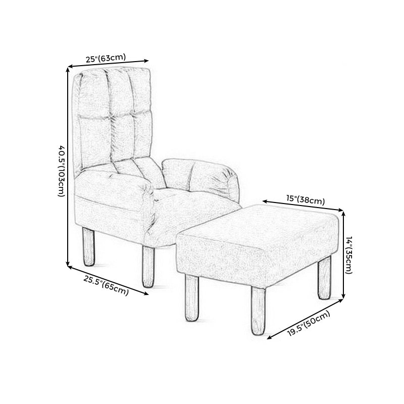 Linen Lounge Chair 20.86" L x 18.89" W Adjustable Accent Chair with Storage