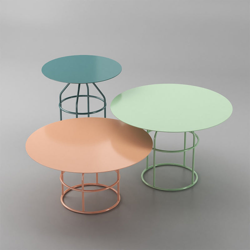 Pink / Black /gold /white Metal Frame Round Top Coffee Table