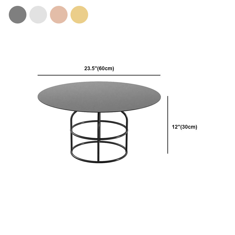 Pink / Black /gold /white Metal Frame Round Top Coffee Table