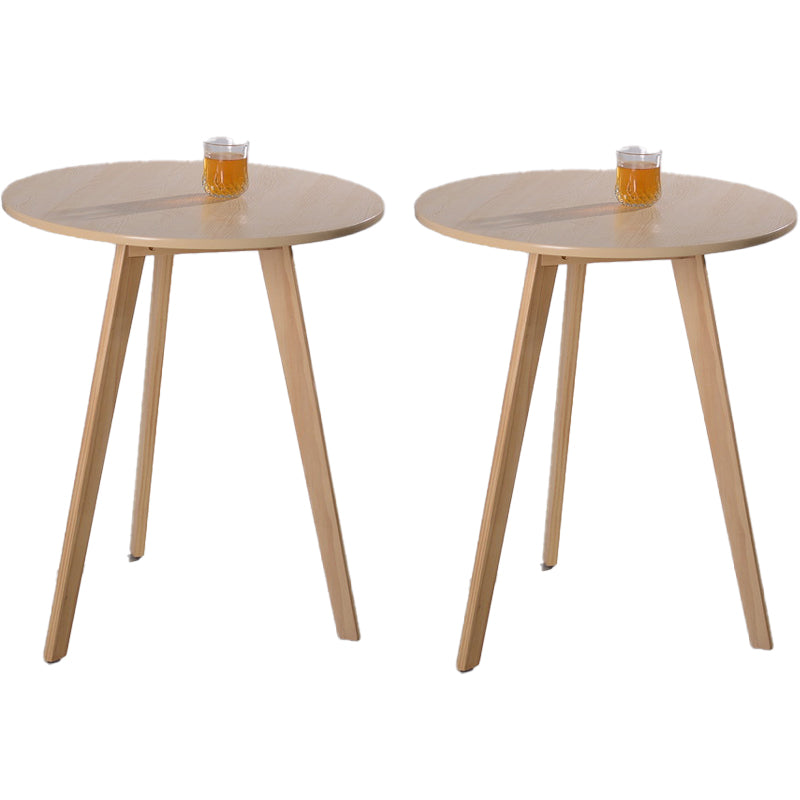 Round Wood Scandinavian Side Table 3 Legs End Table -23.6-In H