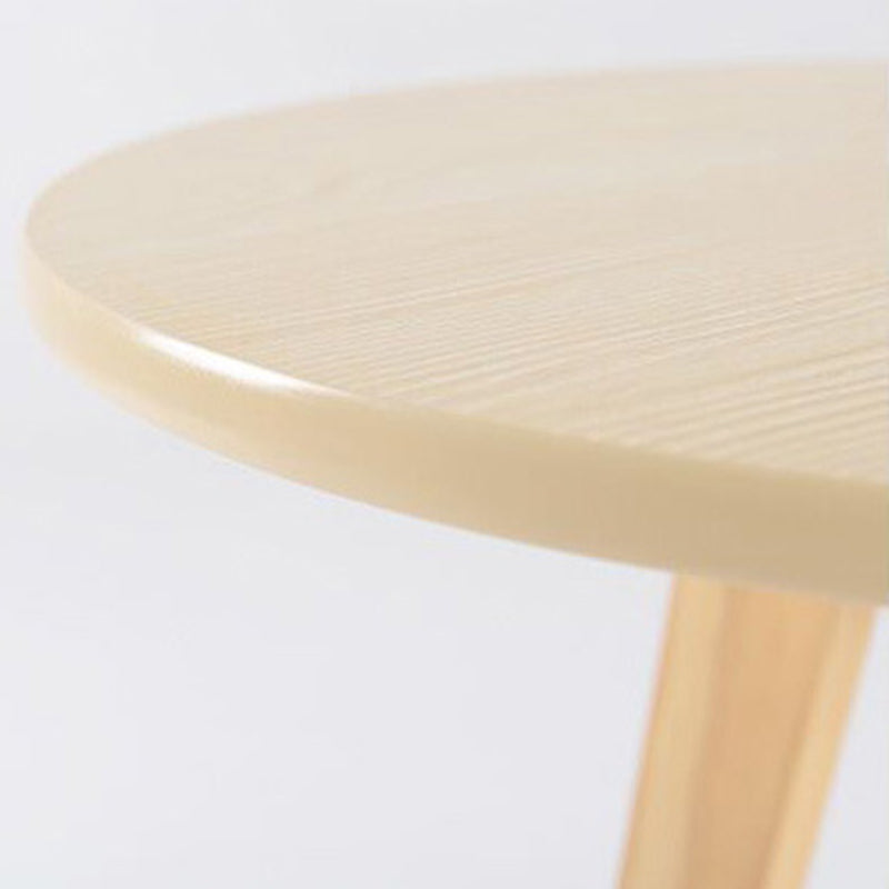 Round Wood Scandinavian Side Table 3 Legs End Table -23.6-In H