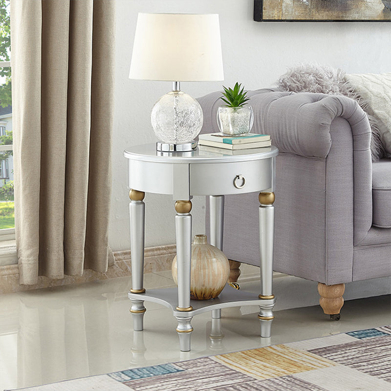 Traditional 24.4" Tall 3 Legs End Table Round End Table with Storage