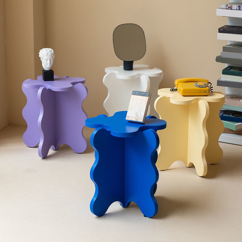 Nordic Wooden Abstract End Table Naturally Shaped Side Table