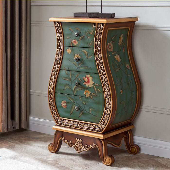 Vase Shape Wooden Lingerie Chest Traditional Style Bedroom Vertical Storage Chest