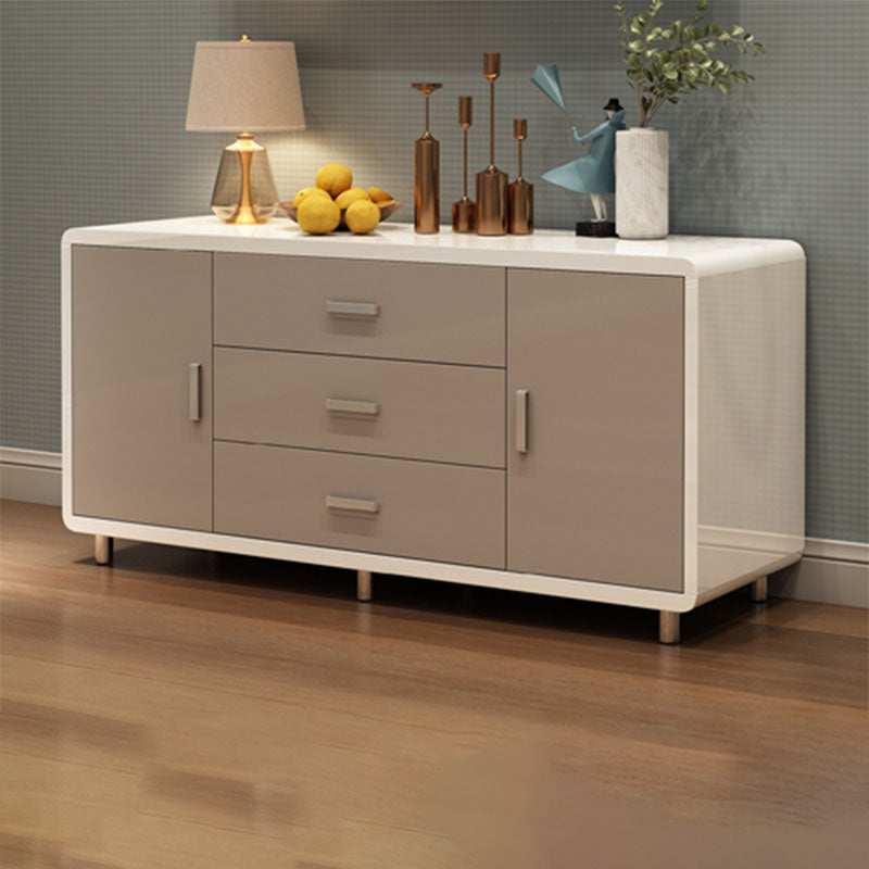 Bedroom Wooden Storage Chest Dresser Horizontal Storage Chest Dresser in White and Grey