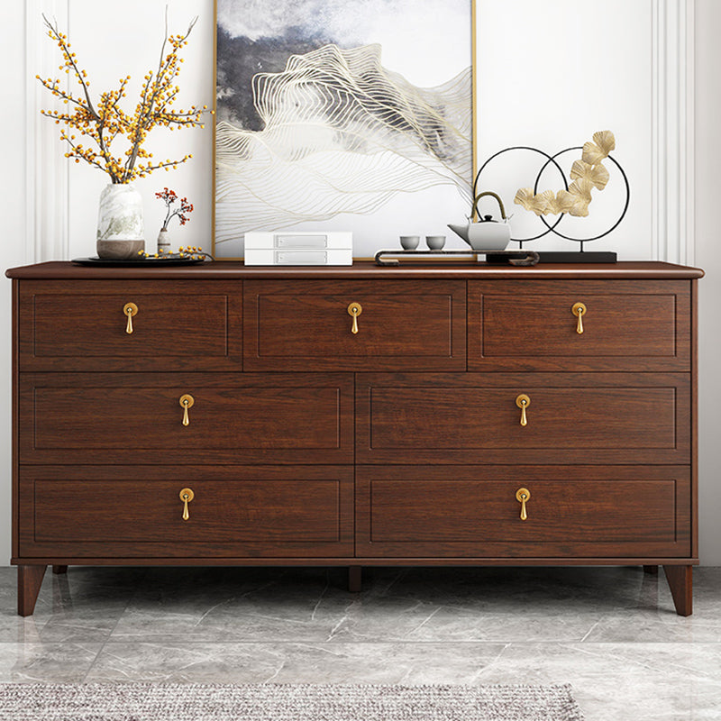 Classic Glam Wood Dresser Brown Dresser with Drawer for Bedroom