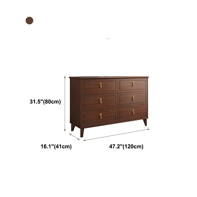 Classic Glam Wood Dresser Brown Dresser with Drawer for Bedroom