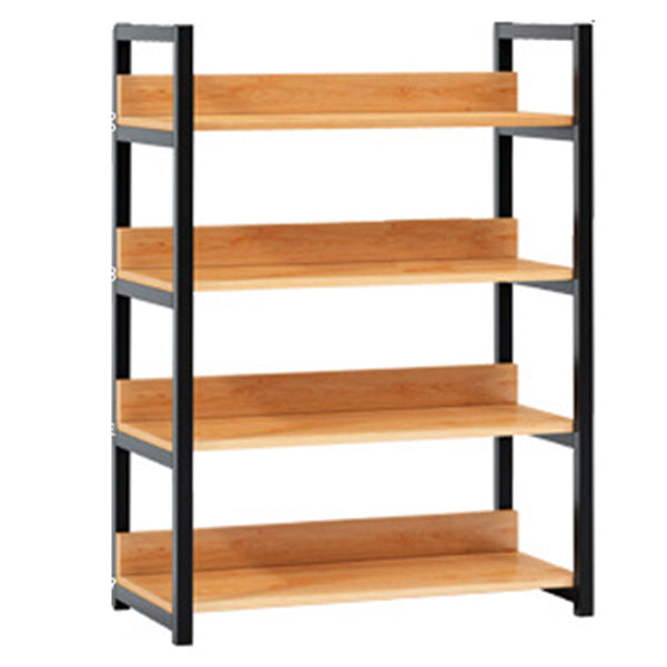 Contemporary Steel Frame Bookcase Wood Open Back Bookcase for Home Office