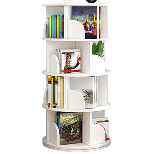 Modern Wooden Rotatable Bookcase Study Room Geometric Bookshelf