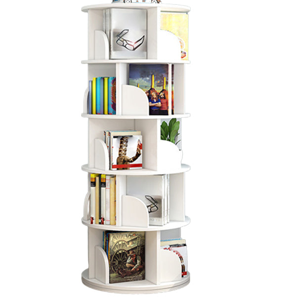 Modern Wooden Rotatable Bookcase Study Room Geometric Bookshelf