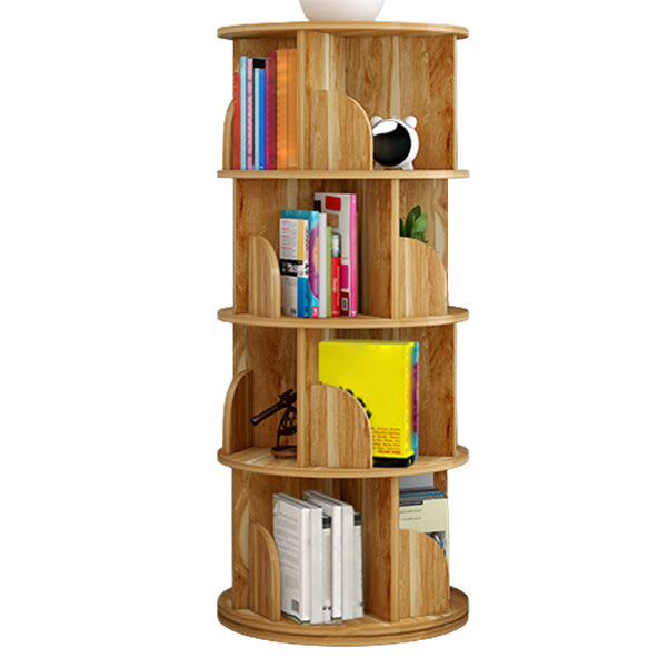 Modern Wooden Rotatable Bookcase Study Room Geometric Bookshelf