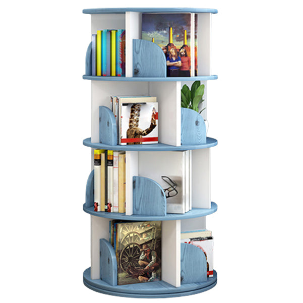 Modern Wooden Rotatable Bookcase Study Room Geometric Bookshelf