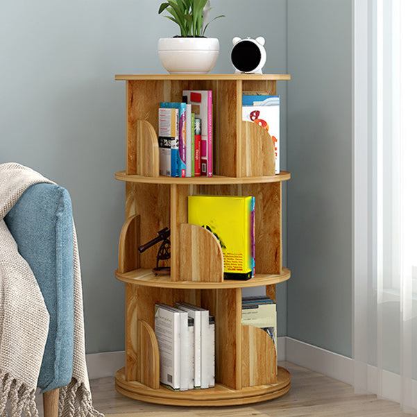 Modern Wooden Rotatable Bookcase Study Room Geometric Bookshelf