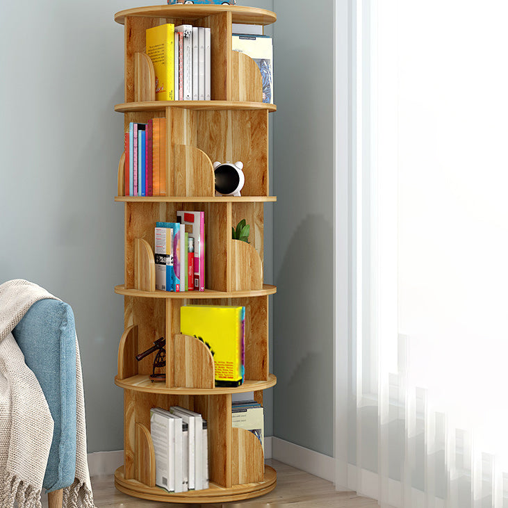 Modern Wooden Rotatable Bookcase Study Room Geometric Bookshelf