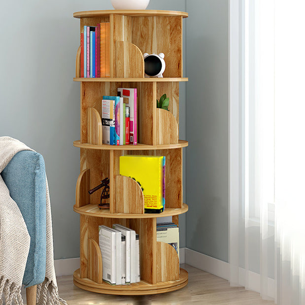 Modern Wooden Rotatable Bookcase Study Room Geometric Bookshelf