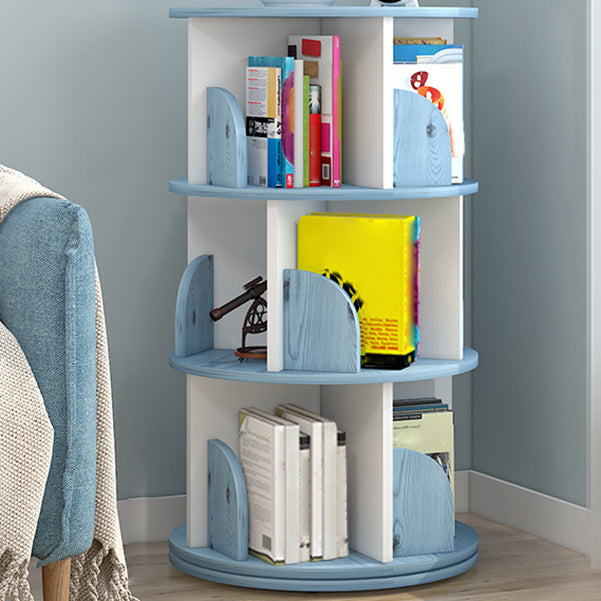 Modern Wooden Rotatable Bookcase Study Room Geometric Bookshelf
