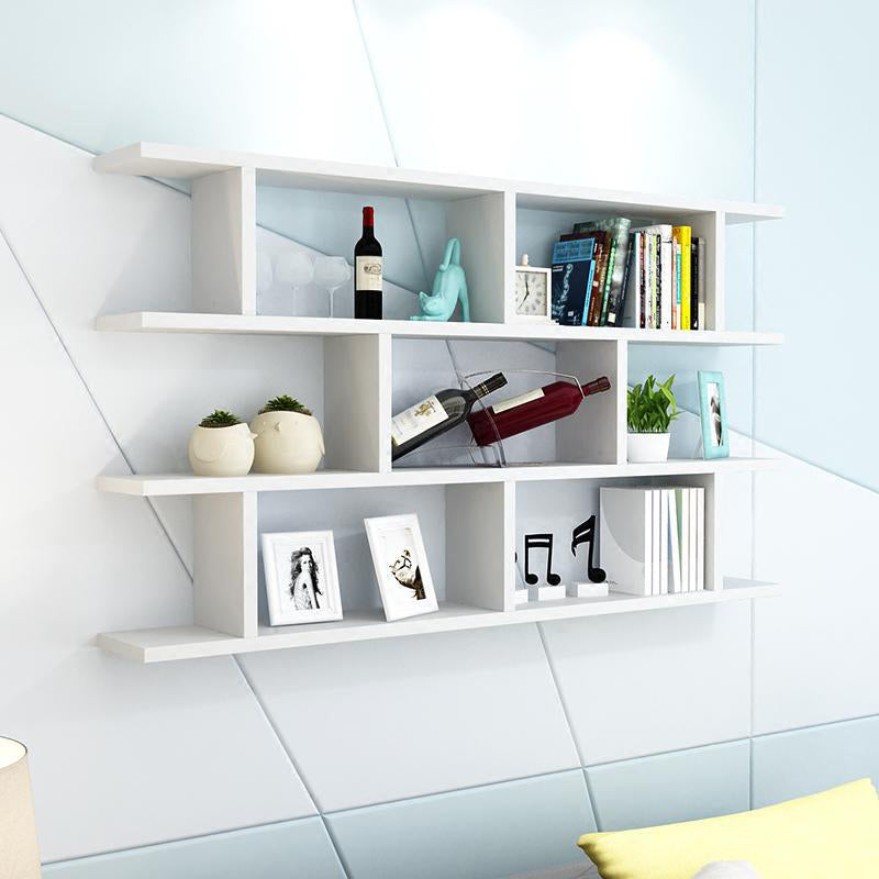 Scandinavian Floating Bookcase Wall Mounted Manufactured Wood Bookcase