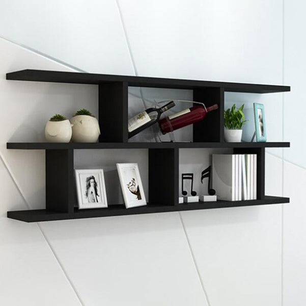 Scandinavian Floating Bookcase Wall Mounted Manufactured Wood Bookcase