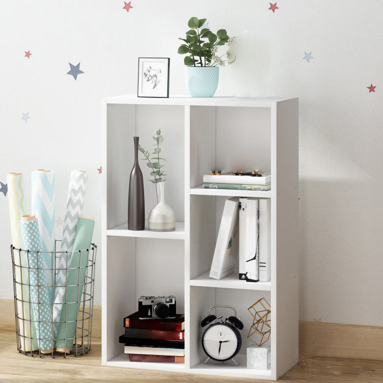 Wooden Bookcase Modern Style Minimalist Home Office Bookshelf