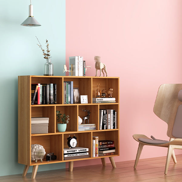 Wooden Bookcase Modern Style Minimalist Home Office Bookshelf