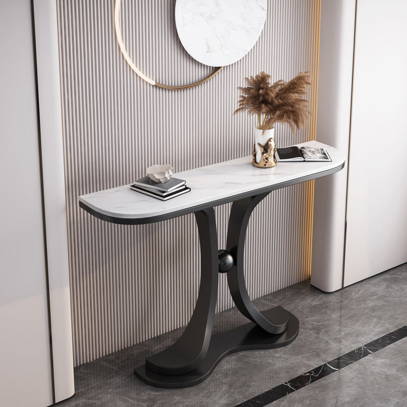 Scratch Resistant Stain Resistant Half Moon Slate Hall Console