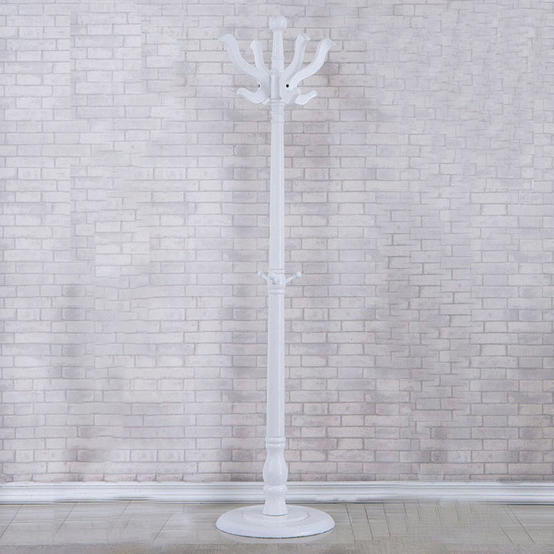 Contemporary Hall Tree with Hooks in Mahogany Wooden Coat Hanger