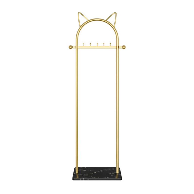 Metal Hall Stand, Hall Tree with Storage Shelf & Hanging Rail, Gold and Black