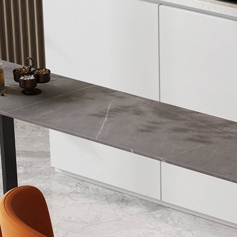 Contemporary Stone Bar Table Bar Double Pedestal Bar Desk for Indoor