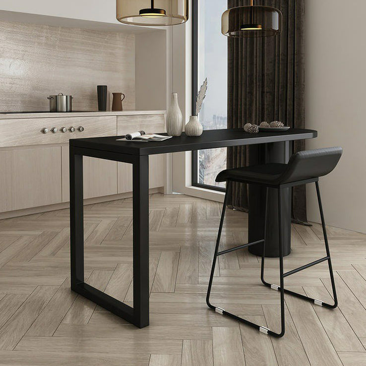 Specialty Wood Top Bar Table Matte Finish Contemporary Pub Table