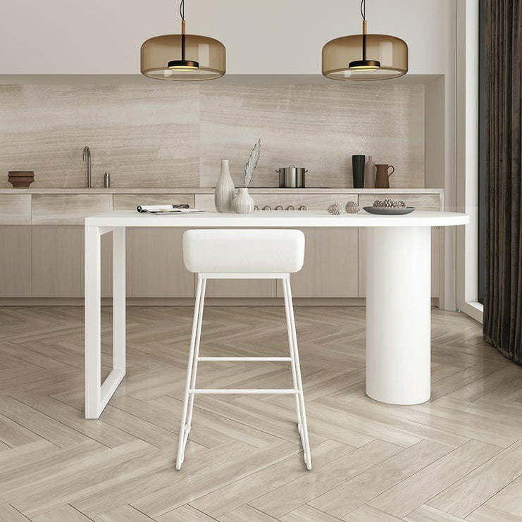 Specialty Wood Top Bar Table Matte Finish Contemporary Pub Table