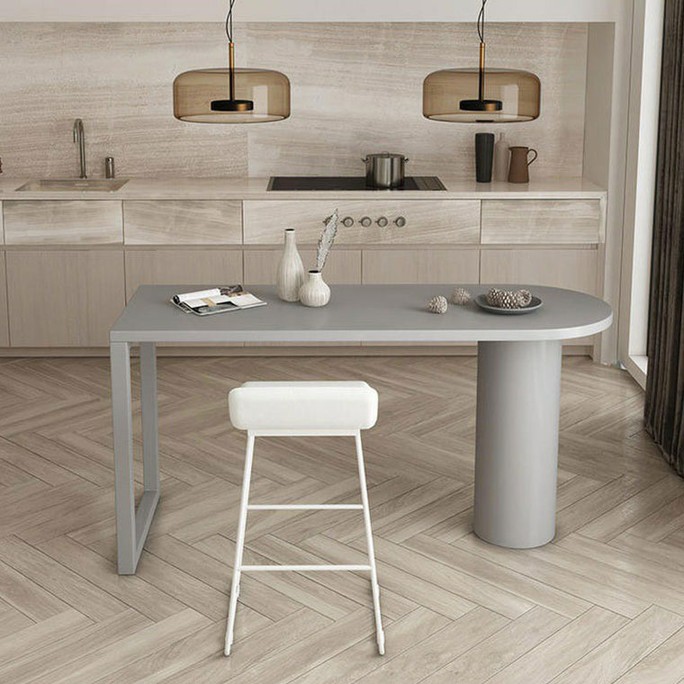 Specialty Wood Top Bar Table Matte Finish Contemporary Pub Table