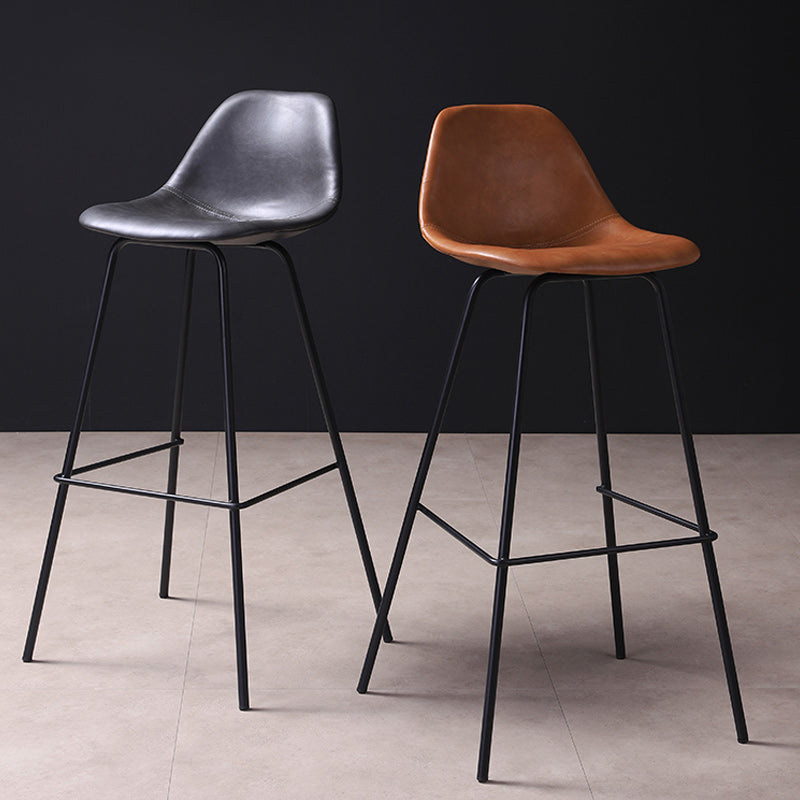 Contemporary Style Bar-stool Bucket Bar Stool with Metal Legs for Home
