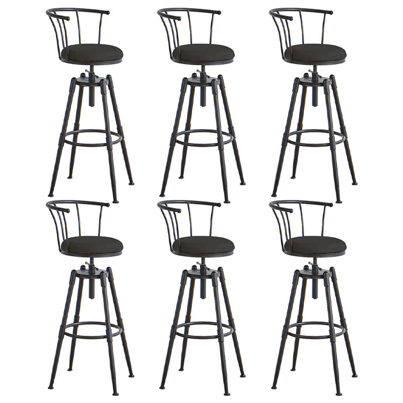 Industrial Backrest Metal Bar Stool Round Furniture in Matte Finish for Home