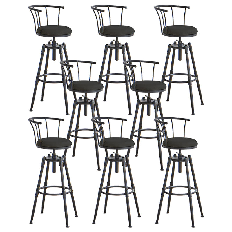 Industrial Backrest Metal Bar Stool Round Furniture in Matte Finish for Home